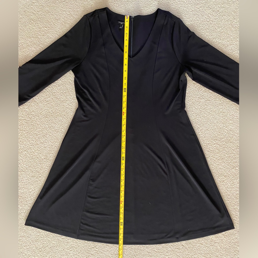 Talbots Elegant Black Dress with 3/4 length sleeves and Gold Button Accents - Picture 4 of 9